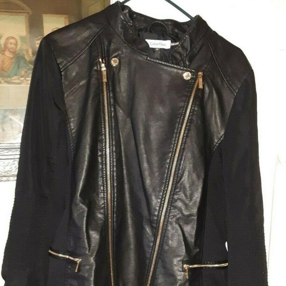 Calvin Klein Polyurethane Zipper Jacket Sz XL
